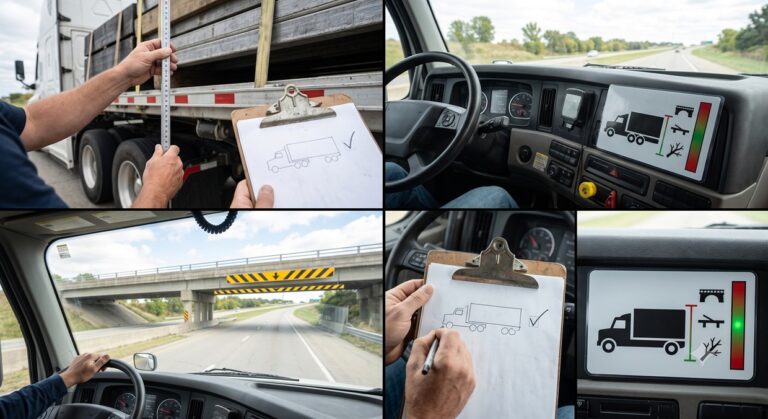 Measuring the height of a truck's load with a tape measure