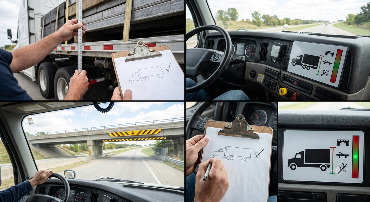 Measuring the height of a truck's load with a tape measure